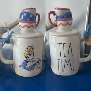 Rae Dunn Disney Alice in Wonderland Alice Tea Time Double Sided Topped Mug